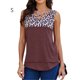 thumbnail image 3 of Camiseta Sin mangas Jumpingount Estampado Leopardo Escote en V mujer verano Vino Rojo S, 3 of 6