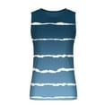thumbnail image 4 of Penkiiy Men's Stripe Print Sleeveless Vest Crewneck Casual Tank Top XL Blue, 4 of 4