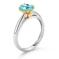 thumbnail image 3 of Gem Stone King 10K White and Yellow Gold Blue Apatite Solitaire Engagement Ring for Women (1.20 Cttw, Oval 8X6MM, Gemstone Birthstone, Available in Size 5, 6, 7, 8, 9), 3 of 4