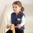 thumbnail image 5 of GYRATEDREAM Baby Boys Girls Fleece Vest Zip Up Cute Bear Jackets Fuzzy Fall Winter Warm Clothes Newborn Outwear for Toddler Infant 0-3Y, 5 of 8