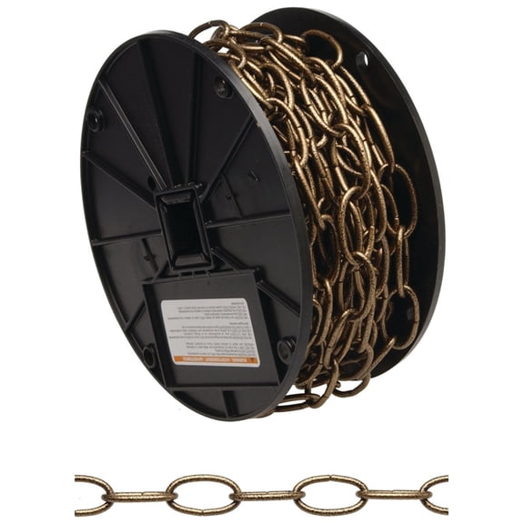 Campbell 0722003 #10 X 40' Antique Brass Decorator Chain Reel