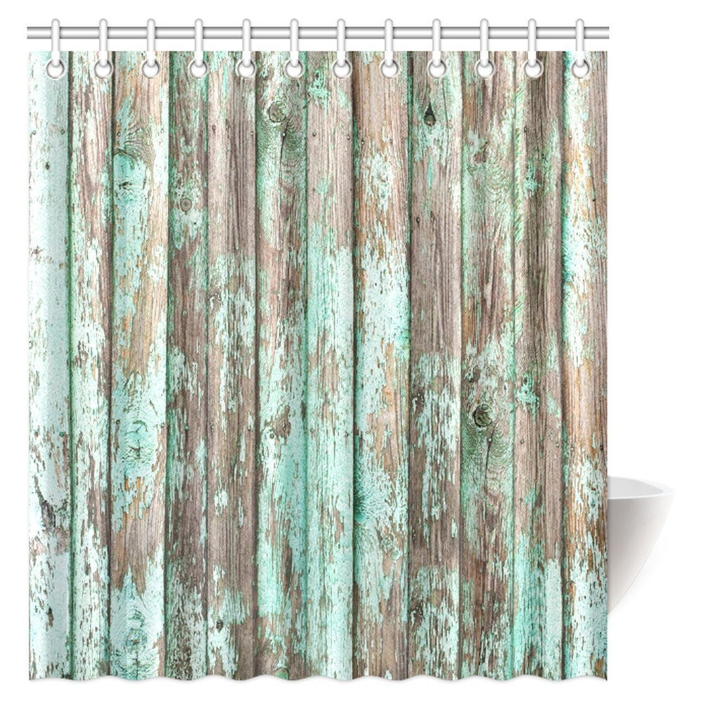 Pop Village Rustic Wood Panels Shower Curtain Old Shabby Wooden
