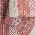 thumbnail image 5 of SAFAVIEH Montauk Marin Striped Cotton Area Rug, Orange/Ivory, 6' x 6' Round, 5 of 10
