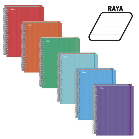 Cuadernos Profesional Espiral Raya PRINTAFORM Universitaria 200 Hojas Caja Con 6 Libretas