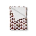 thumbnail image 2 of Chocolate Soft Flannel Fleece Throw Blanket, Cupcake Muffin Donuts Cookie Candy Bakery Pastry Sweets Pattern, Cozy Plush for Indoor and Outdoor Use, 60" x 80", Maroon Brown Burgundy, by Ambesonne, 2 of 6