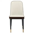 thumbnail image 2 of Dining Chair Set of 6, Modern PU Leather Upholstered Dining Room Chairs with High Back and Metal Gold Plated Legs Comfy Accent Chair Breakfast Chairs for Living Room Kitchen Island Bedroom Beige+Brown, 2 of 6