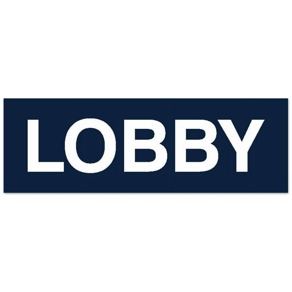 Signs ByLITA Basic Lobby Sign - Easy Installation | Durable Material (Navy Blue / White) - Large