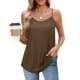 thumbnail image 2 of Top marrón,Camiseta sin mangas para mujer, cuello redondo, informal, de poliéster, ligera, para uso diario y en casa, sopatenor, 2 of 9