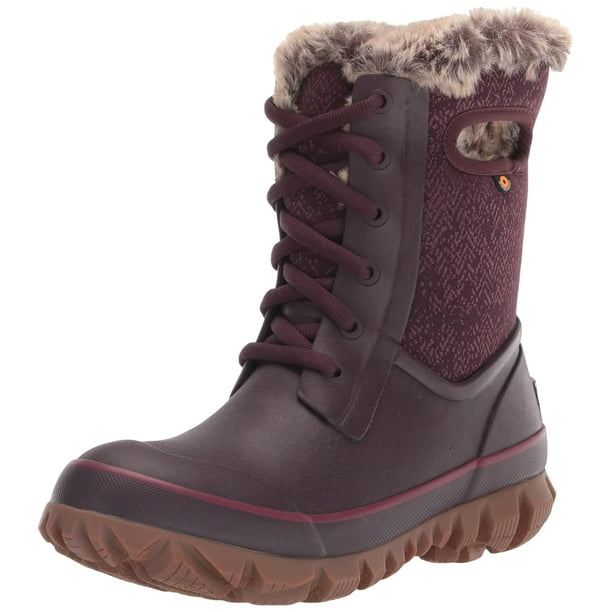 Botas de nieve BOGS Arcata impermeables para mujer, con estampado desteñido, gana