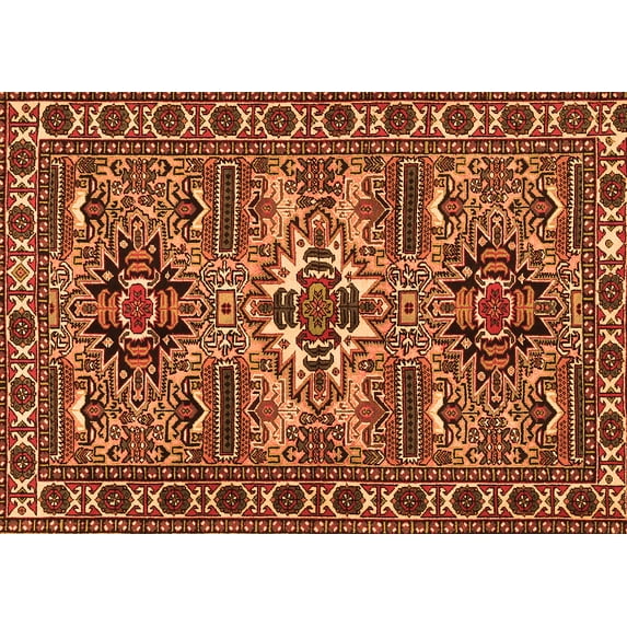 Ahgly Company Indoor Rectangle Persian Orange Traditional Area Rugs, 7' x 9'