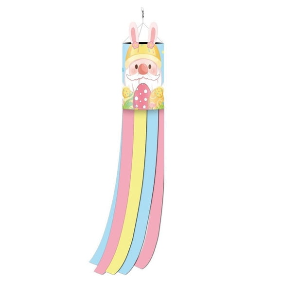 3 Pcs Drapeau Easter Windsock, Décorations Uscallm Easter Lapin Gnome Poussin Drapeau Windsock Décoration Suspendue Extérieure pour Jardin Porche Fête du Printemps