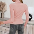 thumbnail image 4 of Lumtrix Womens Turtleneck Sweater 2026 Long Sleeve Shirts Ribbed Knit Fall Spring Trendy Tops Slim Fit Basic Casual Pullover Pink S, 4 of 5
