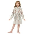 thumbnail image 6 of FORMRS Niños Bathrobe Unisex Hooded Robe Soft Plush Pajamas Sleepwear, Size 2-3T, Red Flower, 6 of 7