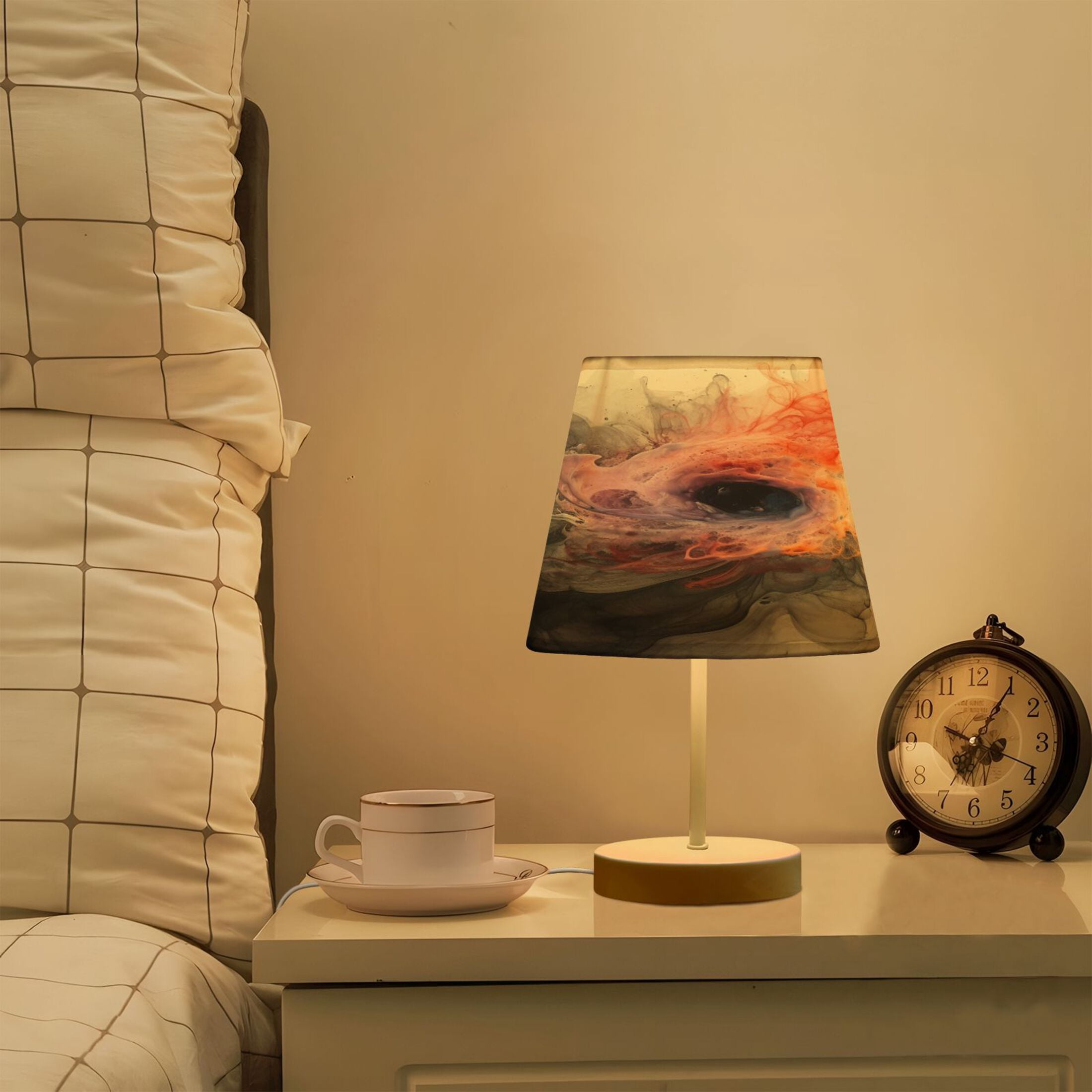 Alcohol Ink Tie Dye Desk Lamp LED Table Nightstand Lamps with 3 Color Temperatures for Home Bedroom Living Room Decor 8x12