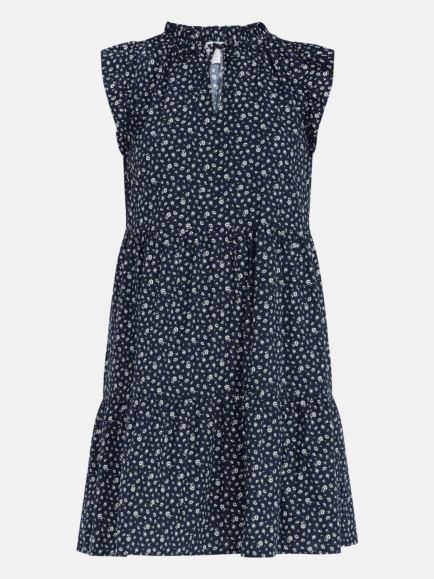 Time and Tru Women’s and Women’s Plus Flutter Sleeve Cotton Mini Dress, Sizes XS-4X
