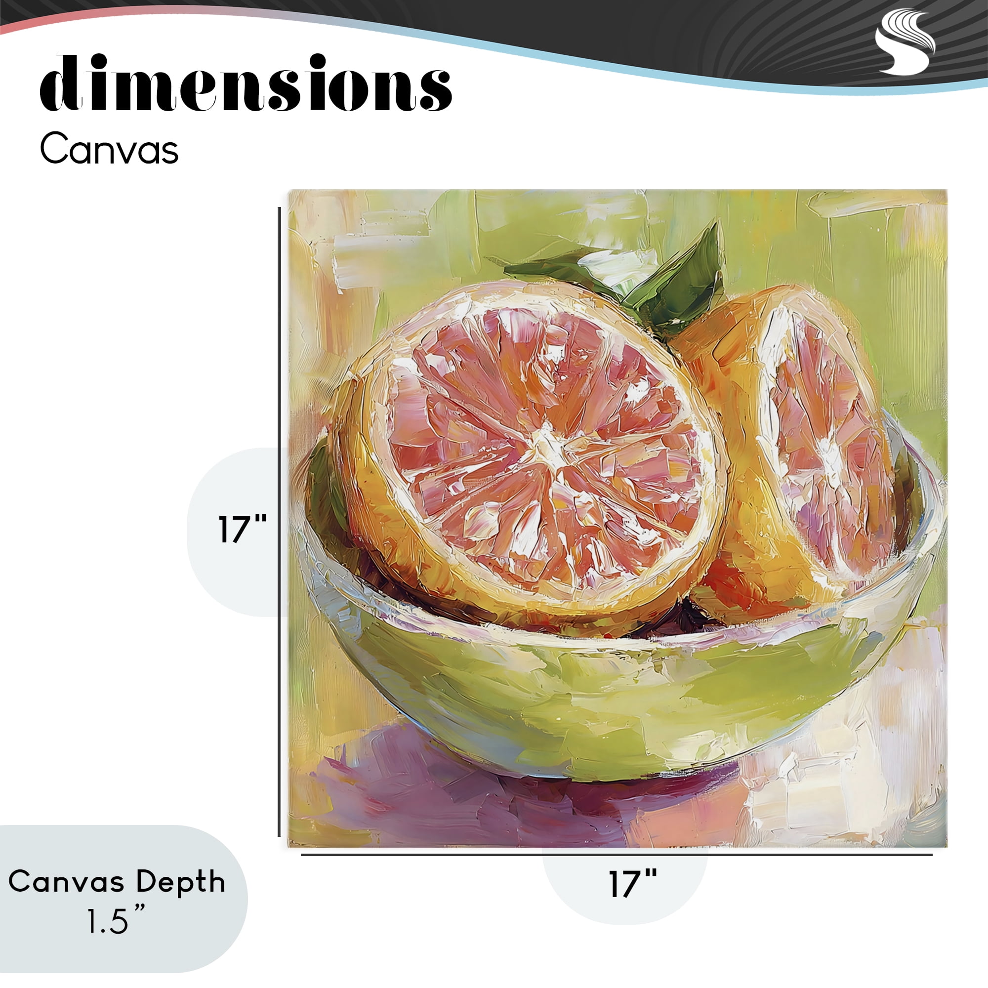 Stupell Industries Sliced Grapefruit in Bowl Canvas Wall Art, design by Riley B