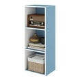 thumbnail image 5 of HOMLUX Luder 3-Tier Cube 31.5" Bookcase, Wood Storage Shelf, Small Bookshelf for Home Office & Bedroom, White & Blue, 5 of 10
