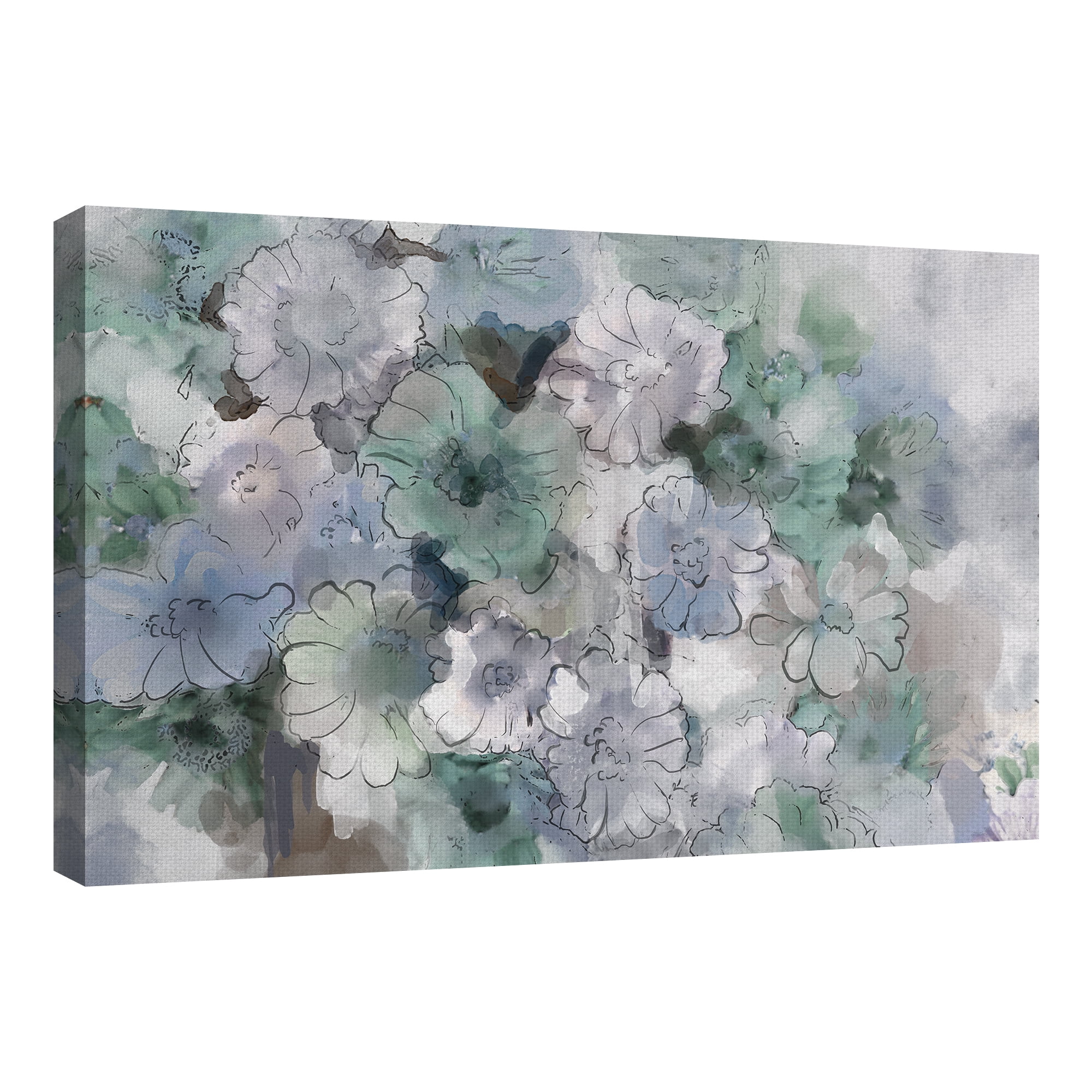 Fine Art Canvas Zinnia Dream Blues by Studio Arts Canvas Art Print