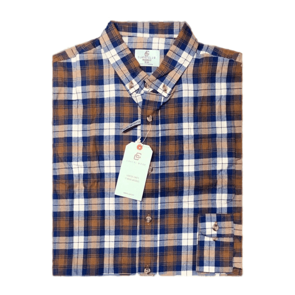 Class/Club Shirt, Brown Plaid, 18/20