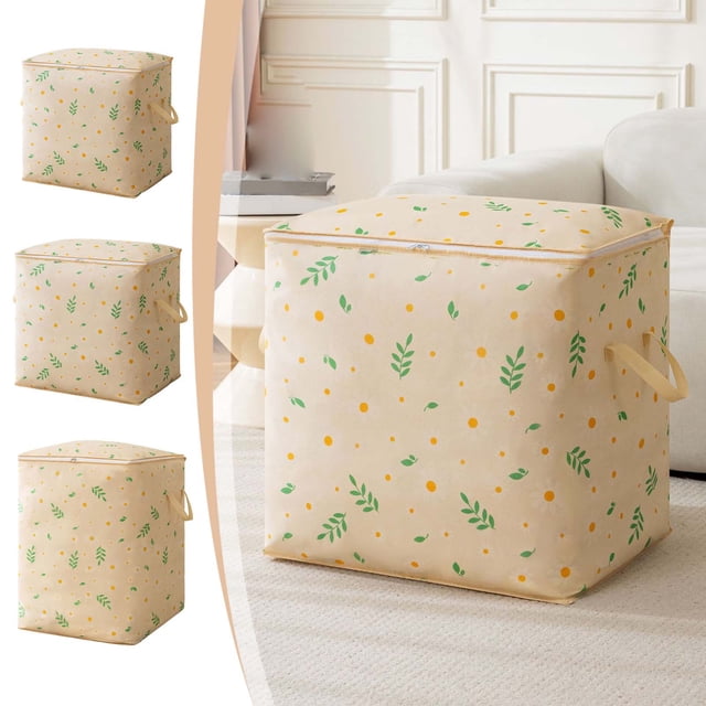 TIMIFIS Sac de Rangement Surdimensionné pour Vêtements et Couettes, Boîte de Rangement Portable avec Fermeture Éclair, 3 Pcs