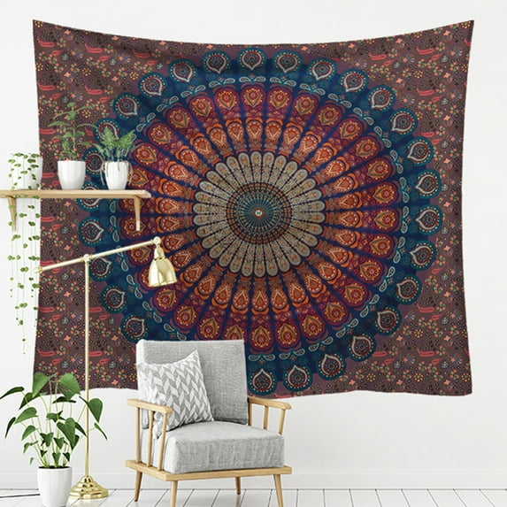 SAYFUT Boho Mandala Forest Style Home Living Tapestry Three Size Boho Beach Throw Dorm Room Indian Wall Hanging Art Bedspread Outdoor Picnic Blanket-3 Sizes