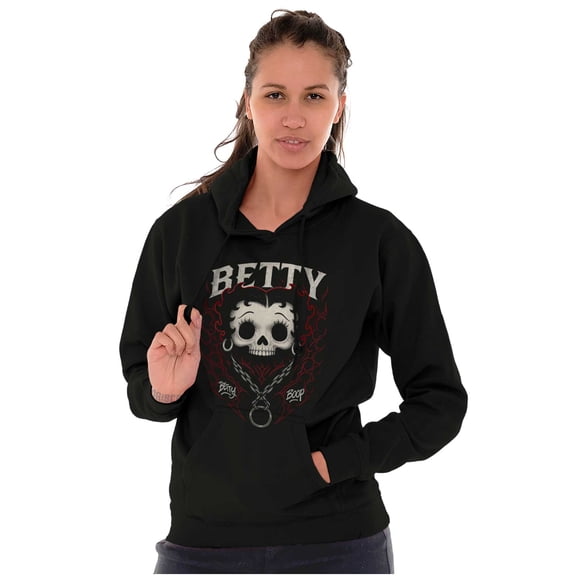Betty Boop Affliction Skull Chain Womens Pullover Graphic Hoodie Brisco Brands S