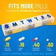 thumbnail image 2 of (2 Pack) MEDca 7-Day Extra Large Plastic Pill Organizer, Weekly Pill Planner, Frosted, 2 of 9