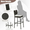 thumbnail image 2 of Topcobe 2 Pieces Patio Cushioned Wicker Barstools with Cozy Footrest-Set of 2, Outdoor Deck Furniture, 2 of 8