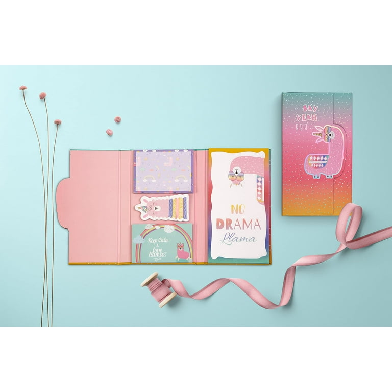 Sticky Note Cute Variety Set in a Padded Compact Trifold Book, 120 Total  Pieces, 4 Assorted Designs & Sizes, by Better Office Products, No Drama  Llama 