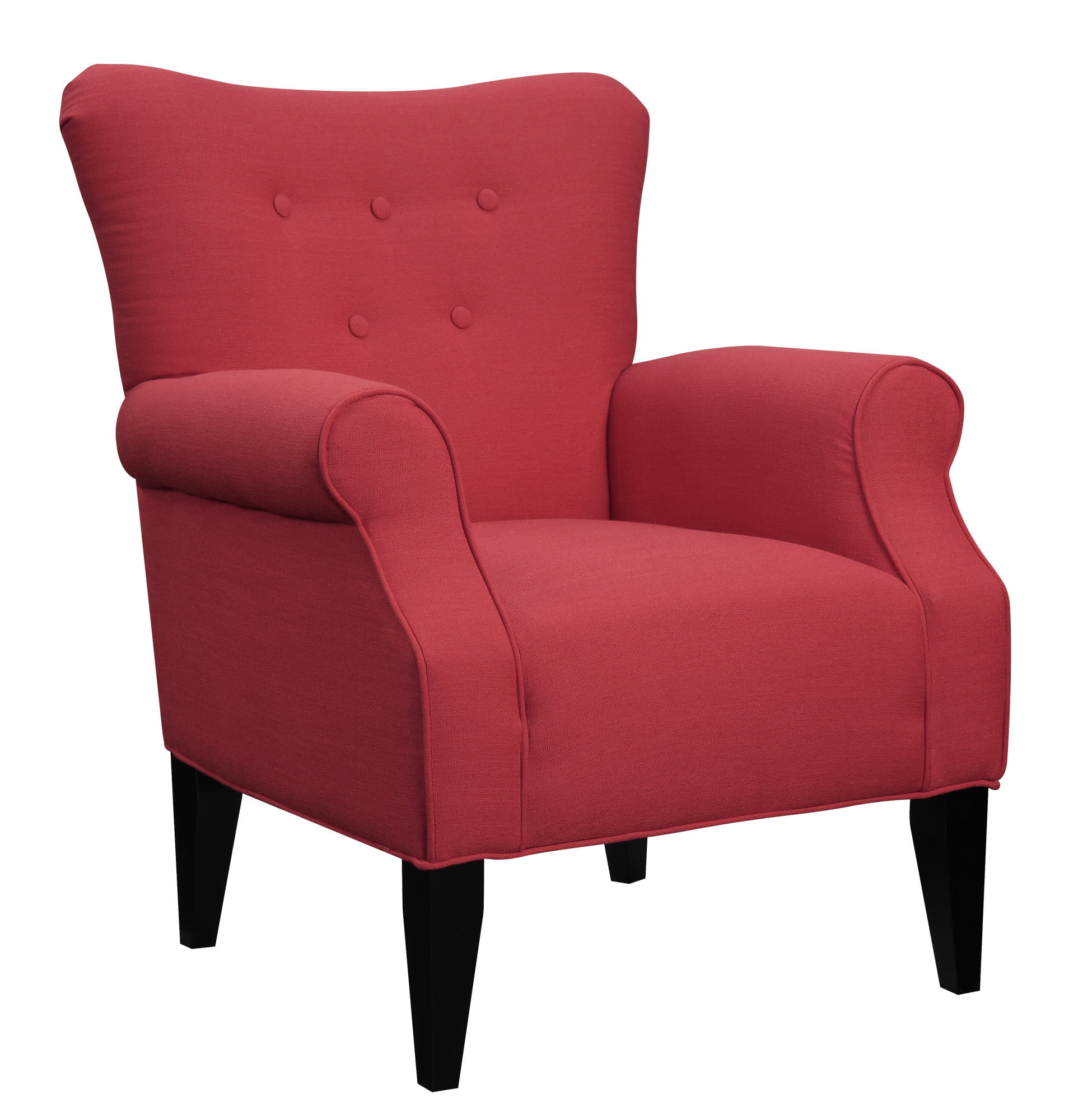 Emerald Home Lydia Lipstick Red Accent Chair with Button Tufting And