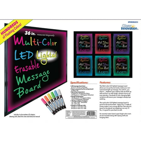 - Clear Innovation MPWB288LED-S Multi-Color LED Lighted Message Board