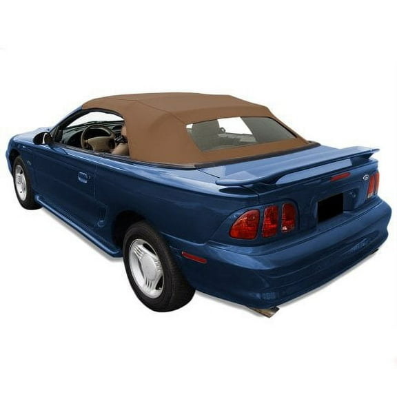 Sierra Auto Tops Convertible Top Replacement for Ford Mustang 19942004, Sailcloth Vinyl, Saddle, Heated Glass Window