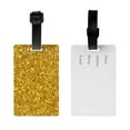 thumbnail image 2 of Luggage Tags for Suitcases, Gold Glitter Leather Bag Luggage Tags ID Label Tags Privacy Protection Travel Bag Labels, 2 of 6