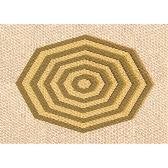 Ahgly Company Machine Washable Indoor Rectangle Transitional Sun Yellow Area Rugs, 5' x 7'