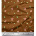 thumbnail image 1 of Soimoi Polyester Crepe Fabric Leaves,Floral & Leafbird Floral Printed Fabric 1 Yard 42 Inch Wide, 1 of 3
