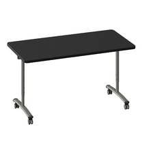 Correll Premium Sit to Stand  Flip Top Table 30x60 Black Wood Laminate