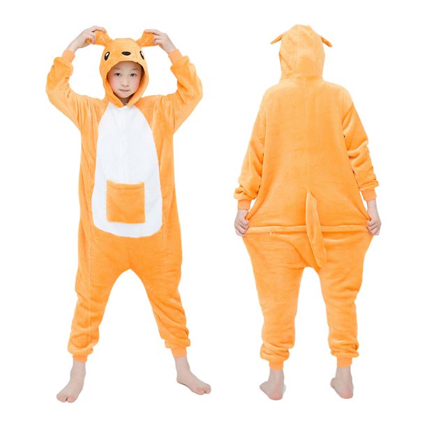 Mono de pijama de franela de felpa azul con puntadas Kigurumi