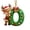 O, variant on romoty Initial Christmas Tree Letter Ornaments, Green Frosted Gingerbread Reindeer Pendants, 2D Flat Acrylic Monogram Xmas Decor