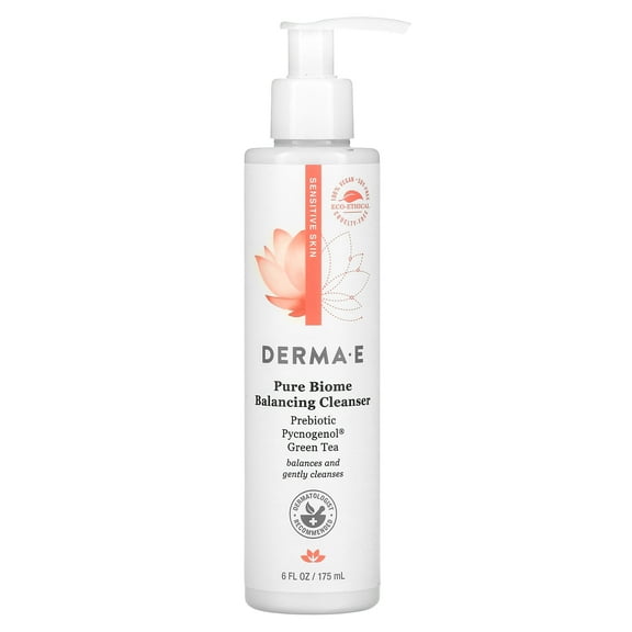 DERMA E Pure Biome Balancing Cleanser, 6 fl oz (175 ml)
