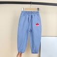 thumbnail image 3 of Odeerbi 1-8 Años Niñas Primavera Verano Vaqueros Sandía Impresión Jogger Pantalones Vaqueros Casuales Al Aire Libre Suelto Tobillo Pantalones Vaqueros, 3 of 3