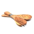 thumbnail image 2 of Olive Wood Serving Set Small with Batik Inlay, 2 of 2