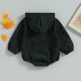 thumbnail image 4 of Okbabeha Baby Boy Girl Bubble Romper Corduroy Sweatshirt Hoodied Onesie Solid Color Long Sleeve Button Down Bodysuit Overalls, 4 of 8