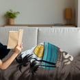 thumbnail image 3 of Surfing Soft Flannel Fleece Throw Blanket, California Los Angeles Beach Summer Western Hobby Activity Sports Graphic, Cozy Plush for Indoor and Outdoor Use, 60" x 80", Umber Blue Black, by Ambesonne, 3 of 5