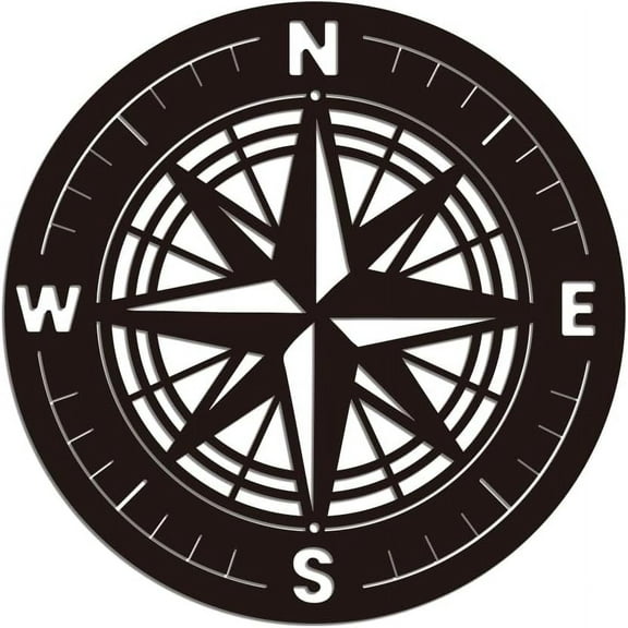 1 pc Iron Wall Art Decorations for Front Porch Living Room Kitchen Matte style Compass 277x300x1mm
