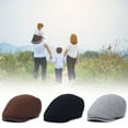 thumbnail image 4 of Men Beret Hat Breathable Durable Washable Sunscreen Handsome Newsboy Caps for Outdoor, 4 of 10