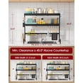 thumbnail image 4 of Over The Sink Dish Drying Rack, Expandable 3-Tier Stainless Steel Kitchen Storage Organization Accessories for Countertop, Rustproof & Space-Saving, 31.5"–39.5" L x 12" W x 33" H, Black, 4 of 6