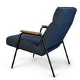thumbnail image 4 of Gingko Melbourne Modern Mid Century Blue Lounge Chair with Walnut Wood Armrests and Black Steel Legs (Upholstered Seat), 4 of 6