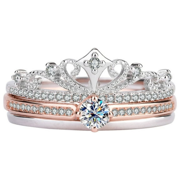 Moissanite Engagement Rings for Women Crown Shape 0.3ct D Color VVS1 Diamond Rings Moissanite Anniversary Promise Wedding Rings Gifts for Wife Bridal Girlfriend with Certificate