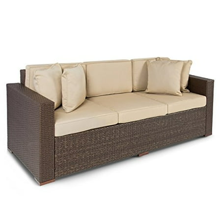 Best Choiceproducts Outdoor Wicker Patio Furniture Sofa 3 Seater Best Choiceproducts Outdoor Wicker Patio Furniture Sofa 3 Seater Luxury Comfort Brown Couch