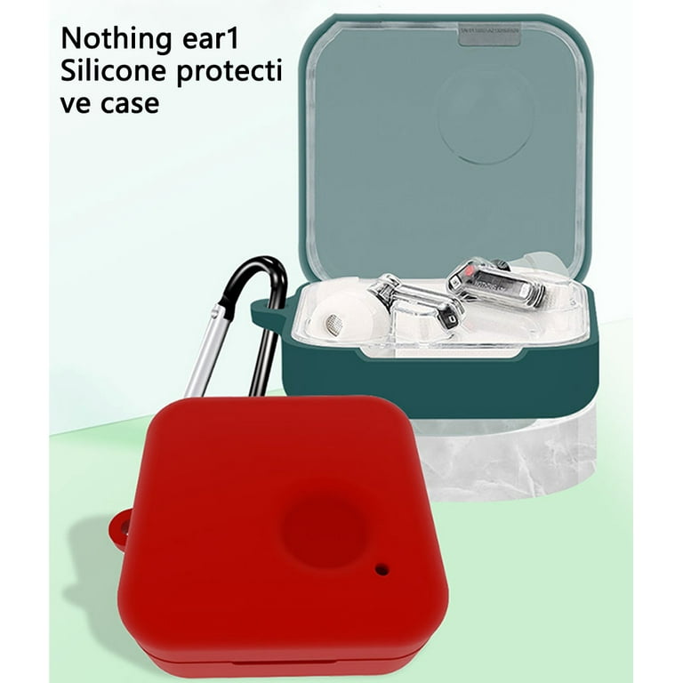 Silicone Protective Case For Nothing Ear (1) - Earphone Earbuds Case Cover  Dust Proof Cover Charger Box Shell For Nothing Ear (1) , Compatible With  Carabiner 